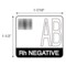 Nevs Label, AB Rh Negative 1-1/2" x 1-7/10" White w/Black LBW-0029 - alternate 2